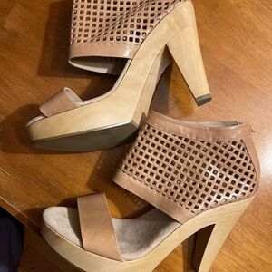 Loeffler Randall Brown Cut-Out Platform Heels
